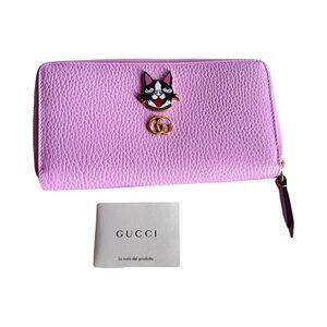 Gucci Limited Edition GG Marmont Bosco Zip Around Wallet โ Pink Calfskin